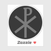 The Chi-Rho Cross (grey on black) シール (シート)