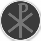 The Chi-Rho Cross (grey on black) シール (正面)