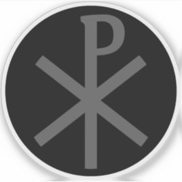 The Chi-Rho Cross (grey on black) シール