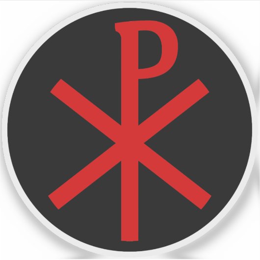 The Chi-Rho Cross (red on black) シール (正面)