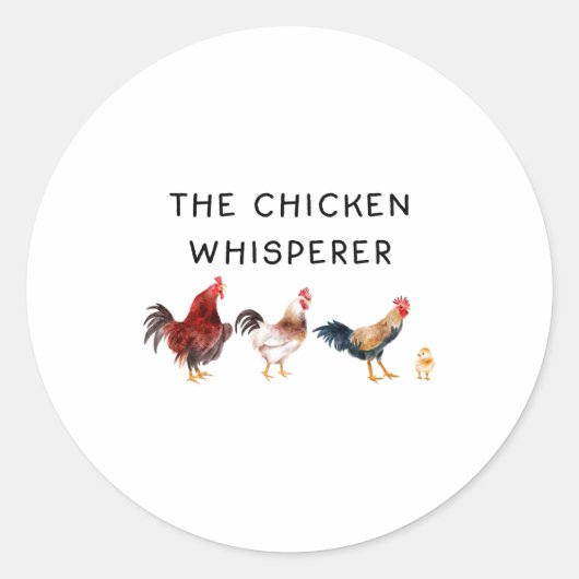 The Chicken Whisperer Funny ラウンドシール (正面)