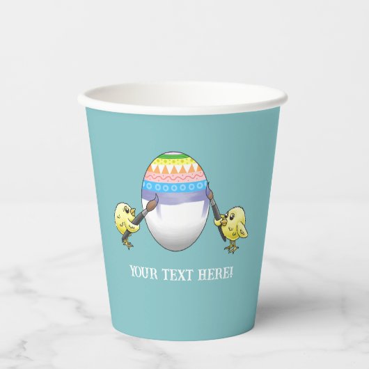 The chickens paint a beautiful Easter egg 紙コップ (正面)