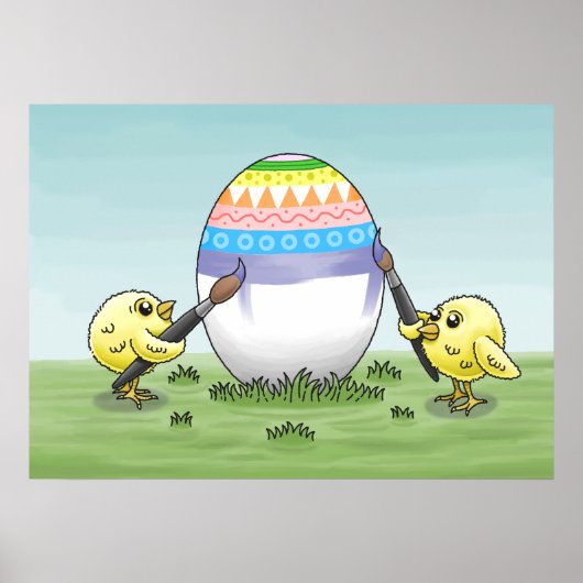 The chickens paint an Easter egg ポスター (正面)