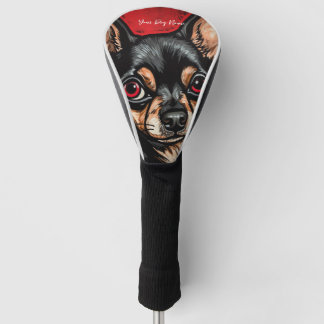 The Chihuahua Dog, Red and Black 001 - Ulises Dall ゴルフヘッドカバー