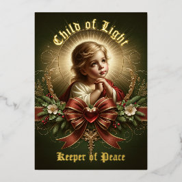 The Child Who Blesses Foil Holiday Card 箔シーズンカード