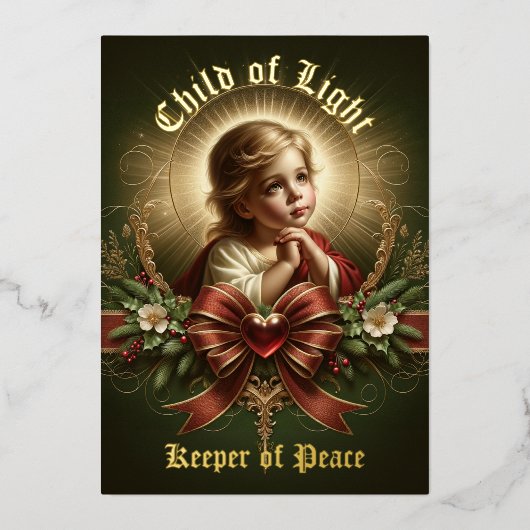 The Child Who Blesses Foil Holiday Card 箔シーズンカード (正面)