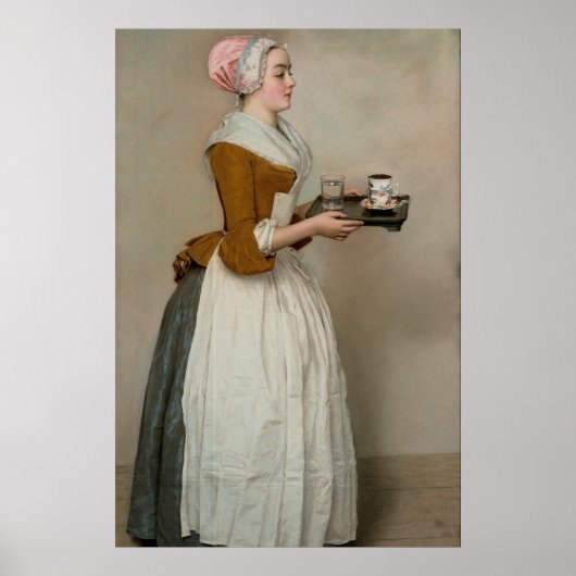 The Chocolate Girl by Jean-Étienne Liotard ポスター (正面)