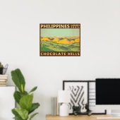 The Chocolate Hills Philippines Vintage  ポスター (ホームオフィス)