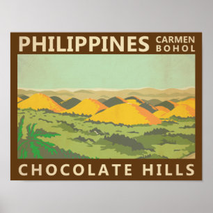 The Chocolate Hills Philippines Vintage ポスター