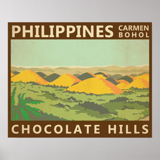The Chocolate Hills Philippines Vintage  ポスター (正面)
