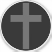 The Christian Cross (grey on black) シール (正面)