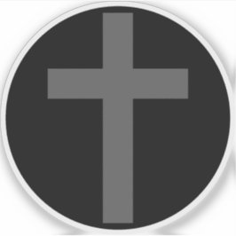 The Christian Cross (grey on black) シール