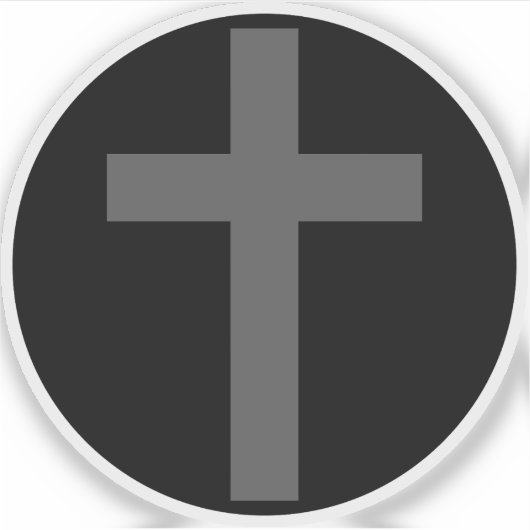 The Christian Cross (grey on black) シール (正面)
