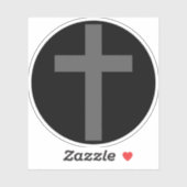 The Christian Cross (grey on black) シール (シート)