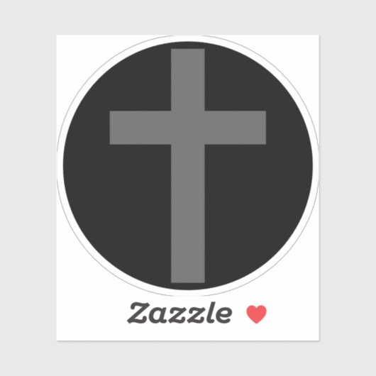 The Christian Cross (grey on black) シール (シート)