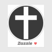 The Christian Cross (white on black) シール (シート)