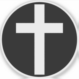 The Christian Cross (white on black) シール