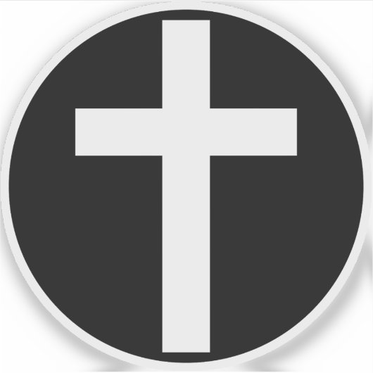 The Christian Cross (white on black) シール (正面)