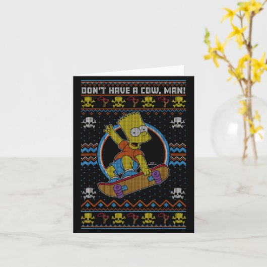 The Christmas Bart Don't Have A Cow Ugly Sweater カード (黄色い花)