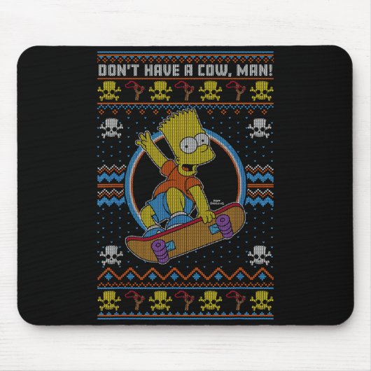 The Christmas Bart Don't Have A Cow Ugly Sweater  マウスパッド (正面)