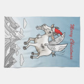 The Christmas Goat's Flight in the Mountains キッチンタオル (横)
