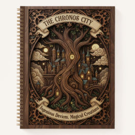 The Chronos City Steampunk Tree Wood Carved  ノートブック