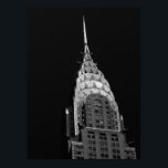 The Chrysler Building - New York City ポスター<br><div class="desc">A gorgeous black and white photo of the top of the Chrysler Building located in New York City. This magnificent art deco skyscraper was built in 1930 and is one of Manhattan's most famous works of architecture. This item is fully customizable.</div>