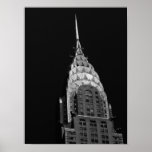 The Chrysler Building - New York City ポスター<br><div class="desc">A gorgeous black and white photo of the top of the Chrysler Building located in New York City. This magnificent art deco skyscraper was built in 1930 and is one of Manhattan's most famous works of architecture. This item is fully customizable.</div>