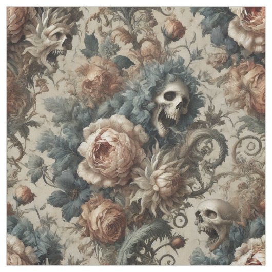 The Chthonic Ossuary - Gothic Statement Tile ファブリック (見本)