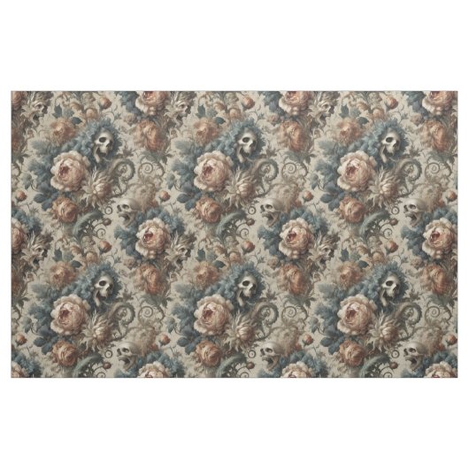 The Chthonic Ossuary - Gothic Statement Tile ファブリック (ファットクウォーター)
