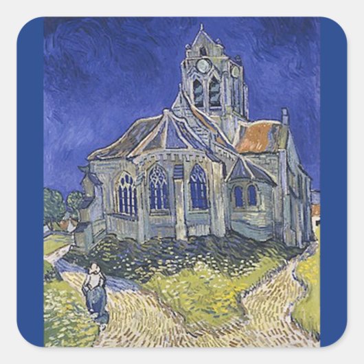 The Church at Auvers by Vincent Vanゴッホ スクエアシール (正面)