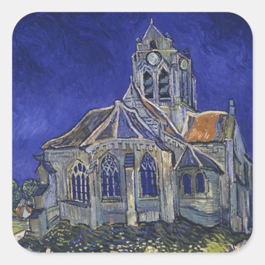 The Church at Auvers by Vincent vanゴッホ スクエアシール (正面)
