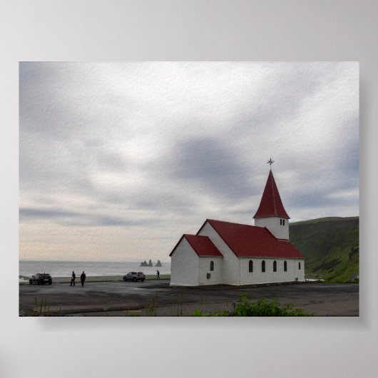 The church o Vik in Iceland ポスター (正面)
