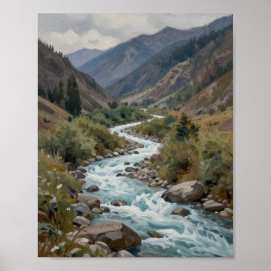 The Churning Current: A Glacial River Winding ポスター (正面)