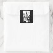 The City Never Sleeps Hustle Skyline Design スクエアシール (バッグ)
