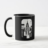 The City Never Sleeps Hustle Skyline Design マグカップ (左)