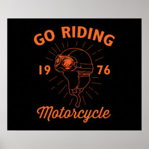 The Classic Motorbike Rider Helmet ポスター