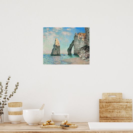 The Cliffs at Etretat by Monet ポスター (キッチン)