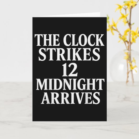 The Clock Strikes 12 Midnight Arrives Meme _2  カード (黄色い花)
