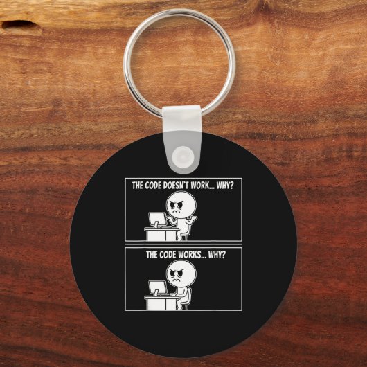The Code Doesn't Work Funny Programmer Computer En キーホルダー (正面)