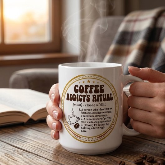 The Coffee Addict's mug - Funny Retro gifts  コーヒーマグカップ
