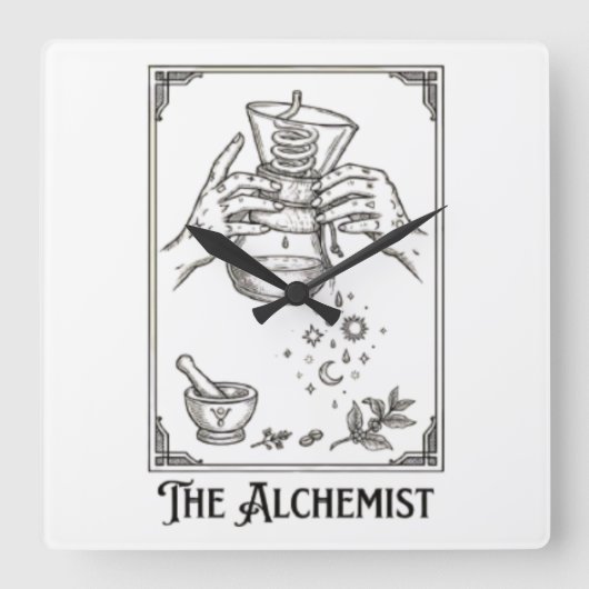 The Coffee Alchemist スクエア壁時計 (正面)