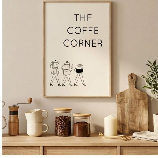 The Coffee Corner ポスター | ミニマリスト コーヒー ウォール