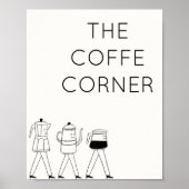 The Coffee Corner ポスター | ミニマリスト コーヒー ウォール (正面)
