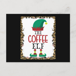 The Coffee Elf Leopard Elf Christmas Gift ポストカード