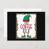 The Coffee Elf Leopard Elf Christmas Gift ポストカード (正面/裏面)