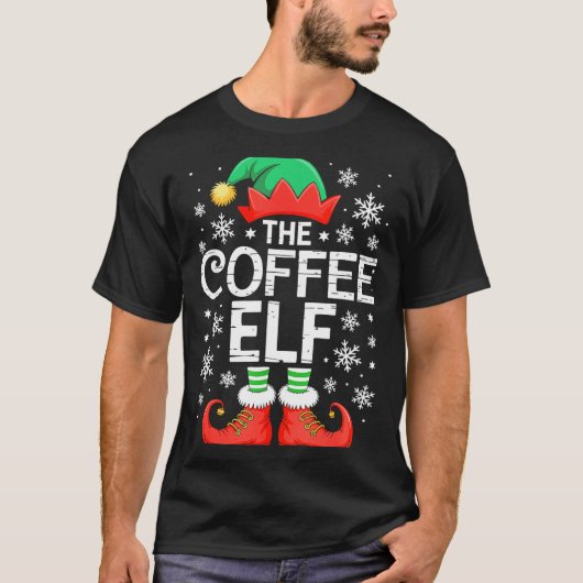 The Coffee Elf Shirt Men Women Family Matching Chr Tシャツ (正面)