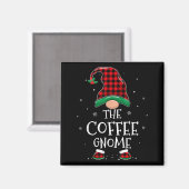 The Coffee Gnome Xmas Family Matching Plaid Christ マグネット (正面/裏面)