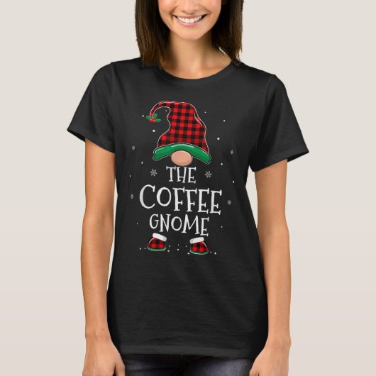 The Coffee Gnome Xmas Family Matching Plaid Christ Tシャツ (正面)