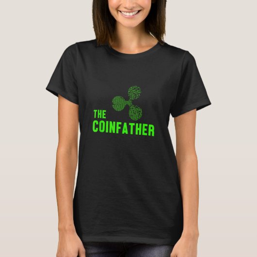 The Coinfater Rippe Xrp Cryptocurrencyブロックチェーン Tシャツ (正面)